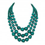 Hunter Green Faceted Multi layered Pebbles Necklace